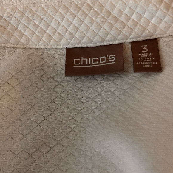 Chico's White Diamond-Patterned Blouse - Picture 4 of 8